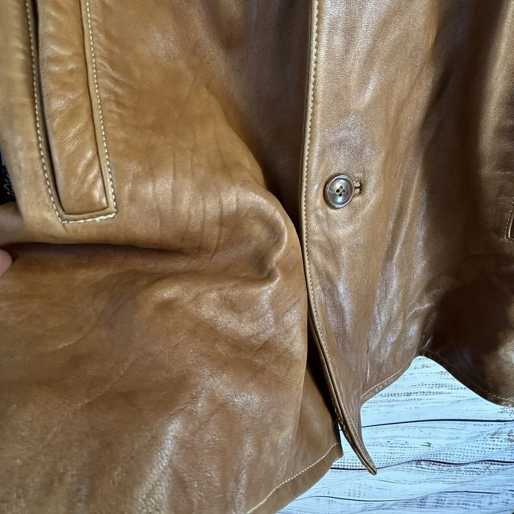Vintage Leather Jacket Wilsons Leather XL Brown Genuine Leather Pelle Coat